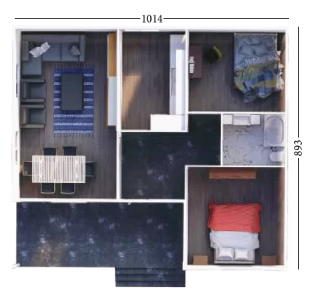 Tek Kat Prefabrik Ev 100 m² 2+1 MODEL B149